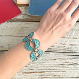 【ブレス】ターコイズブルー　差し色　オープンワーク　60’s USA