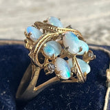 【リング】opal　オパール　リボン　ラグジュアリー　80's