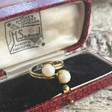 【リング】SORRENTO！２粒パールリング　1/20 12kgf  60’s USA