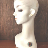 【ブローチ】MIRACLE  ミラクル社　7つの石　オリエンタル　70’sイギリス