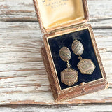 【イヤリング】ダマスキナード　象嵌細工　トレド　ヘキサゴン　70’sスペイン