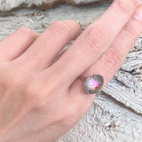 【リング】千本透かし　昭和　ヴィトレイル　遊色　レインボー　1950