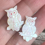 【ピアス】フクロウ　ミミズク　owl マザーオブパール　60’sイギリス