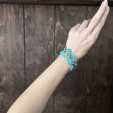 【ブレス】ターコイズブルー　差し色　オープンワーク　60’s USA