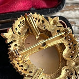 【ブローチ】FLORENZA カメオ　レースフレーム　フロレンザ　60’sUSA