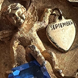 【ネックレス】エンジェル　天使　妖精　SEPTEMBER 9月　ブルー　60’s USA