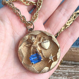 【ネックレス】エンジェル　天使　妖精　SEPTEMBER 9月　ブルー　60’s USA