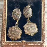 【イヤリング】ダマスキナード　象嵌細工　トレド　ヘキサゴン　70’sスペイン