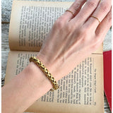 【セット】デザインチェーン　マットゴールド　シンプル　ネックレス＆ブレス　70’Sフランス