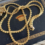 【ネックレス】３つの花　ミニパール　スカラップチェーン　ロング　80’sフランス