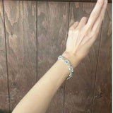 【ブレス】ハート　コンビカラー　エックス　ビジュ　80’sUSA