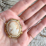 【ブローチ】FLORENZA カメオ　レースフレーム　フロレンザ　60’sUSA