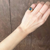 【リング】サファイアブルー×ゴールド　太幅　70’sフランス　7.5号