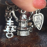 【イヤリング】アジアの寺院　漢字　バロックパール　70’s USA