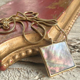 【ネックレス】ブラックマザーオブパール　黒蝶貝　ロング　80’sフランス