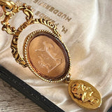 【ネックレス】goldette ゴルデット　アンバーガラス　エンジェル　スライドネックレス　60'sUSA