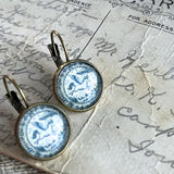 【ピアス】ペガサス　UFO 　デルフト焼き　ラウンド　80’sイギリス