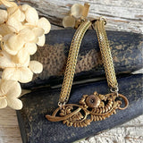 【ブレス】蔦と花　アールヌーボー　真鍮　60’sイギリス