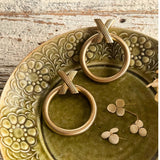 【ピアス】Xサークル！大振り　マットゴールド　70’sフランス