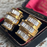 【イヤリング】Diva アールデコ　バゲットビジュ　80’s USA