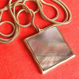 【ネックレス】ブラックマザーオブパール　黒蝶貝　ロング　80’sフランス