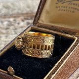 【リング】エジプティアン　フレンチエスニック　パール　窓　80’sフランス