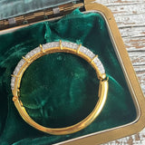 【バングル】クリスタル×ゴールド　22KGP刻印　ラグジュアリー　80'sフランス