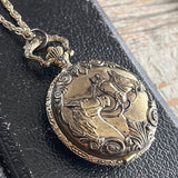 【ネックレス】懐中時計　collezio  3頭の馬　horse 80’sUSA