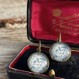 【ピアス】ペガサス　UFO 　デルフト焼き　ラウンド　80’sイギリス