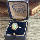 【リング】opal　オパール　925 silver 花　80'sUSA