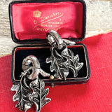 【イヤリング】リーフ　シャビー　フープ　大振り　60’sフランス