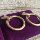 【ピアス】Xサークル！大振り　マットゴールド　70’sフランス