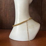 【セット】デザインチェーン　マットゴールド　シンプル　ネックレス＆ブレス　70’Sフランス