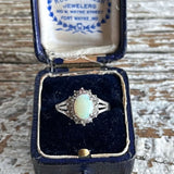 【リング】OPAL オパール　SILVER925 ヘイロー　60’sフランス