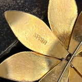 【ブローチ】ダマスキナード　花　Flower 象嵌　50’sスペイントレド