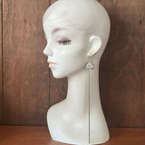 【ピアス】アシンメトリー　超ロング　パール　ビジュ　トライアングル　多連　60’sフランス