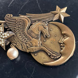 【ブローチ】ペガサス　月　星　ギリシャ神話　50'sイギリス　