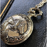 【ネックレス】懐中時計　collezio  3頭の馬　horse 80’sUSA