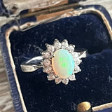 【リング】opal　オパール　925 silver 花　80'sUSA