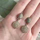 【イヤリング】ダマスキナード　象嵌細工　トレド　ヘキサゴン　70’sスペイン