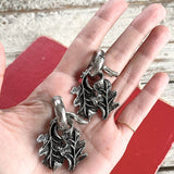 【イヤリング】リーフ　シャビー　フープ　大振り　60’sフランス