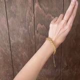 【セット】デザインチェーン　マットゴールド　シンプル　ネックレス＆ブレス　70’Sフランス