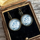 【ピアス】ペガサス　UFO 　デルフト焼き　ラウンド　80’sイギリス