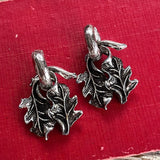 【イヤリング】リーフ　シャビー　フープ　大振り　60’sフランス