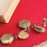 【イヤリング】ダマスキナード　象嵌細工　トレド　ヘキサゴン　70’sスペイン