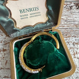 【バングル】クリスタル×ゴールド　22KGP刻印　ラグジュアリー　80'sフランス