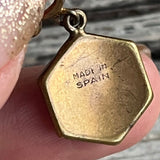 【イヤリング】ダマスキナード　象嵌細工　トレド　ヘキサゴン　70’sスペイン