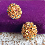 【イヤリング】ブーケ　花　カラービジュ　80'sフランス