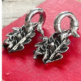 【イヤリング】リーフ　シャビー　フープ　大振り　60’sフランス