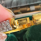 【バングル】クリスタル×ゴールド　22KGP刻印　ラグジュアリー　80'sフランス